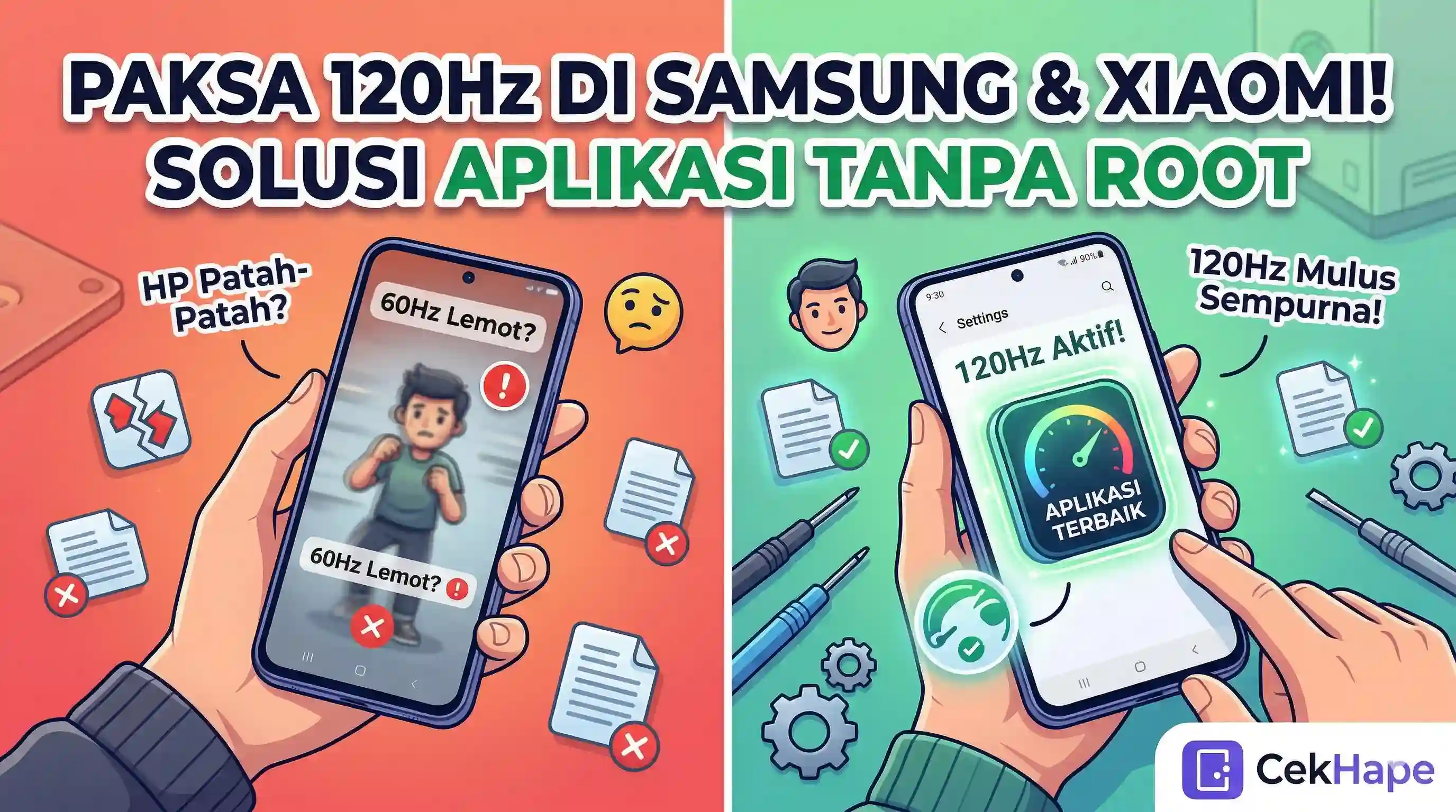 Paksa Refresh Rate 120Hz Samsung Xiaomi dengan Aplikasi