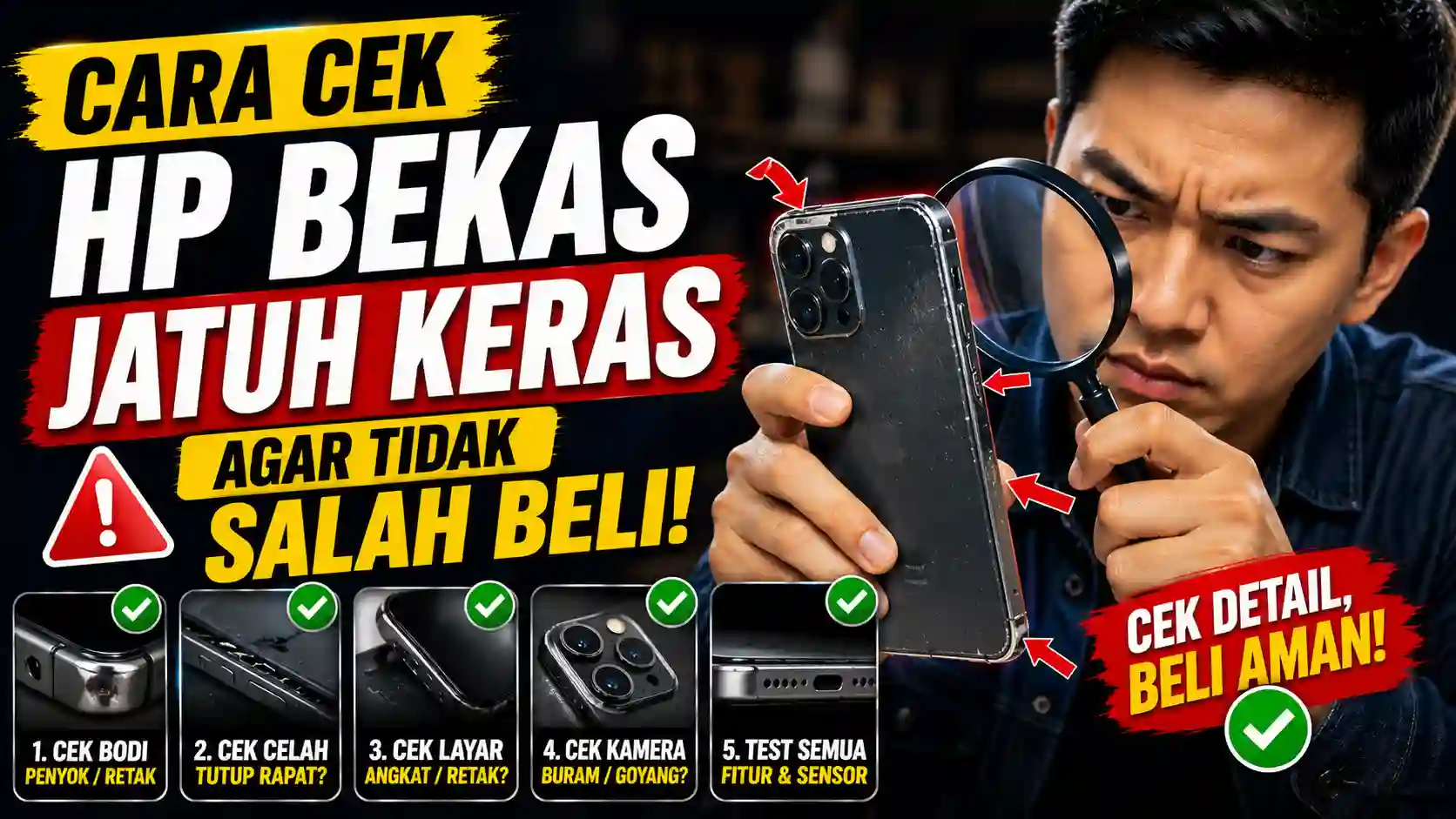 Cara Cek HP Bekas Jatuh Keras Agar Tidak Salah Beli