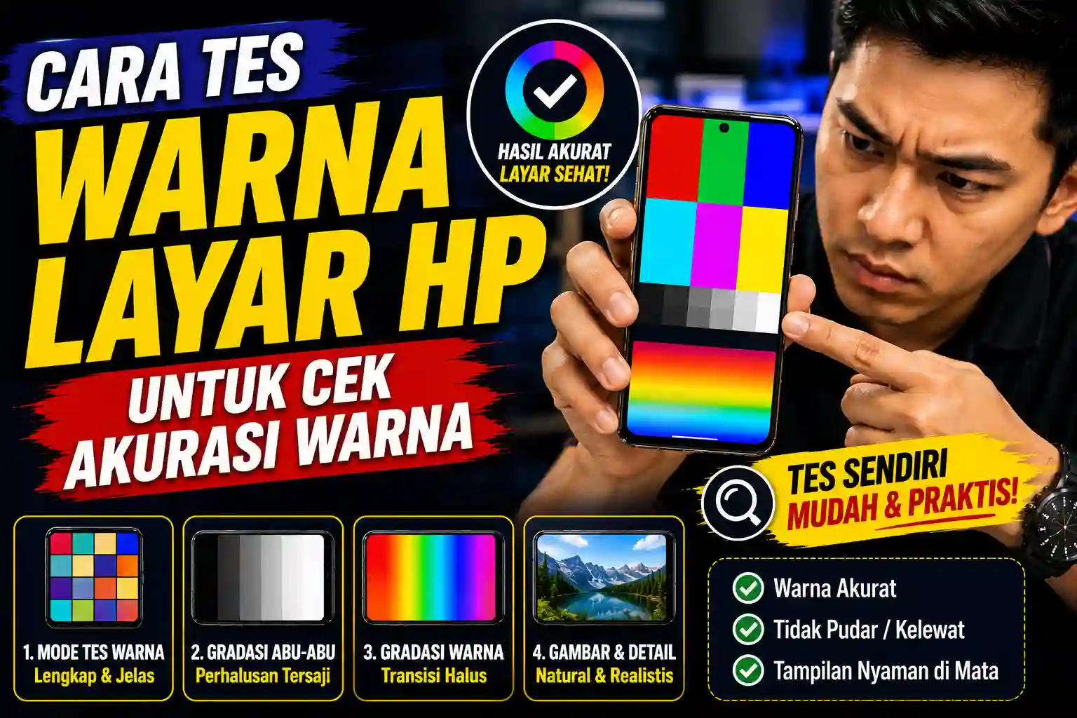 Cara Tes Warna Layar HP untuk Cek Akurasi Warna