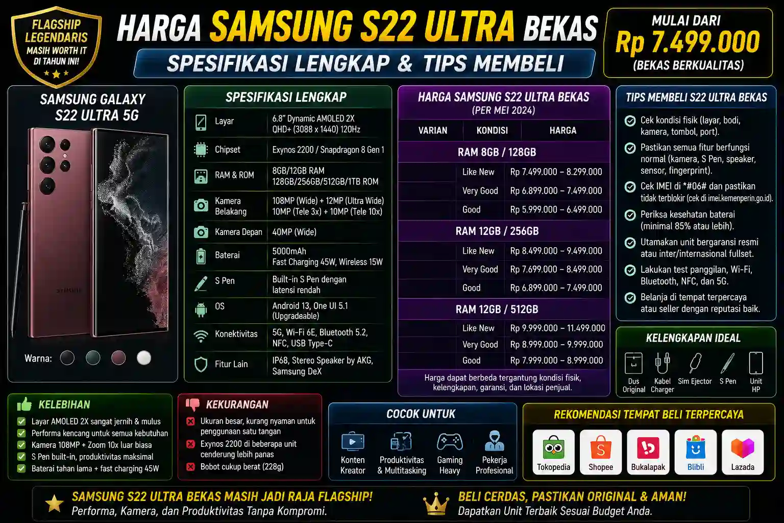 Harga Samsung S22 Ultra Bekas