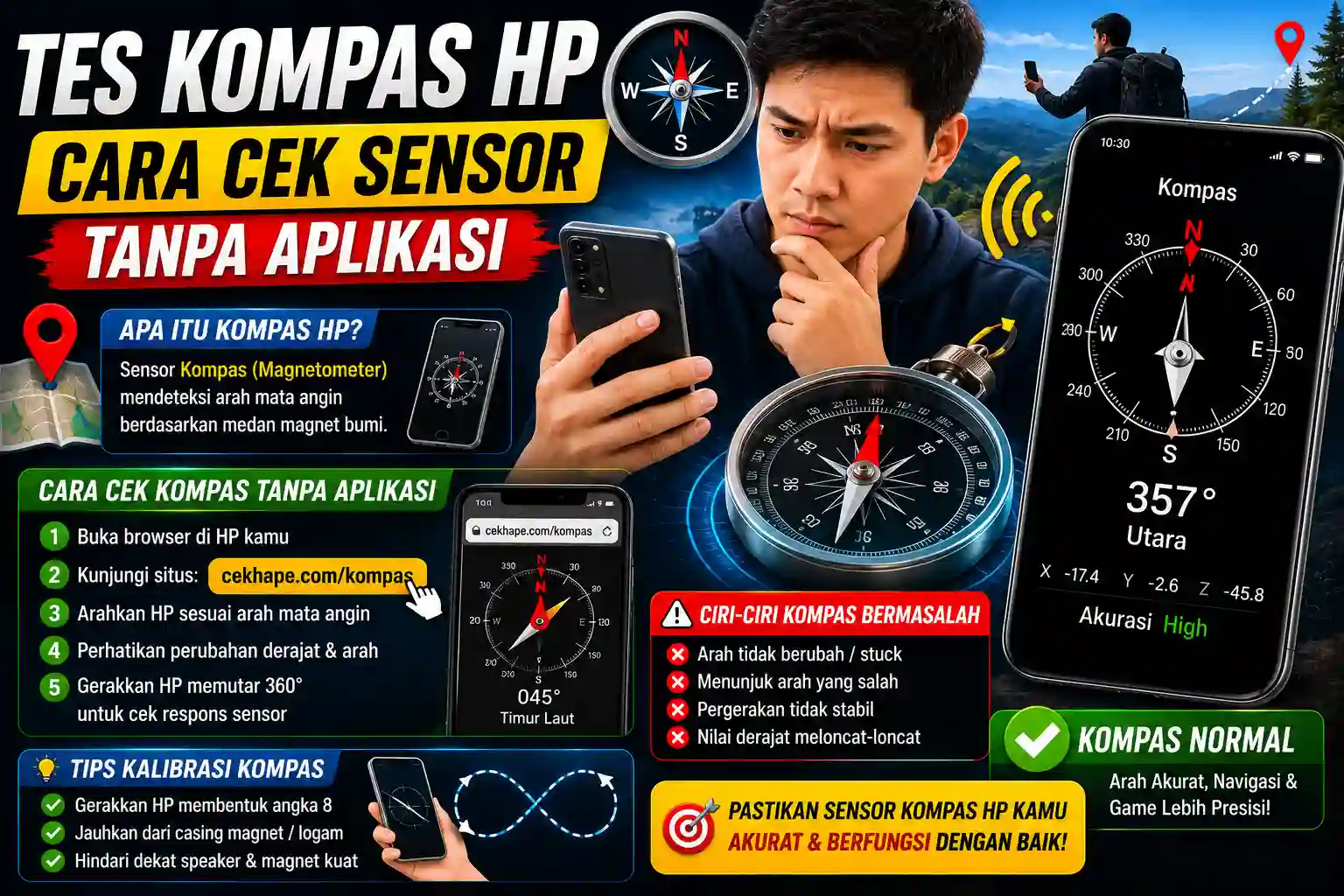 Tes Kompas HP: Cara Cek Sensor Tanpa Aplikasi