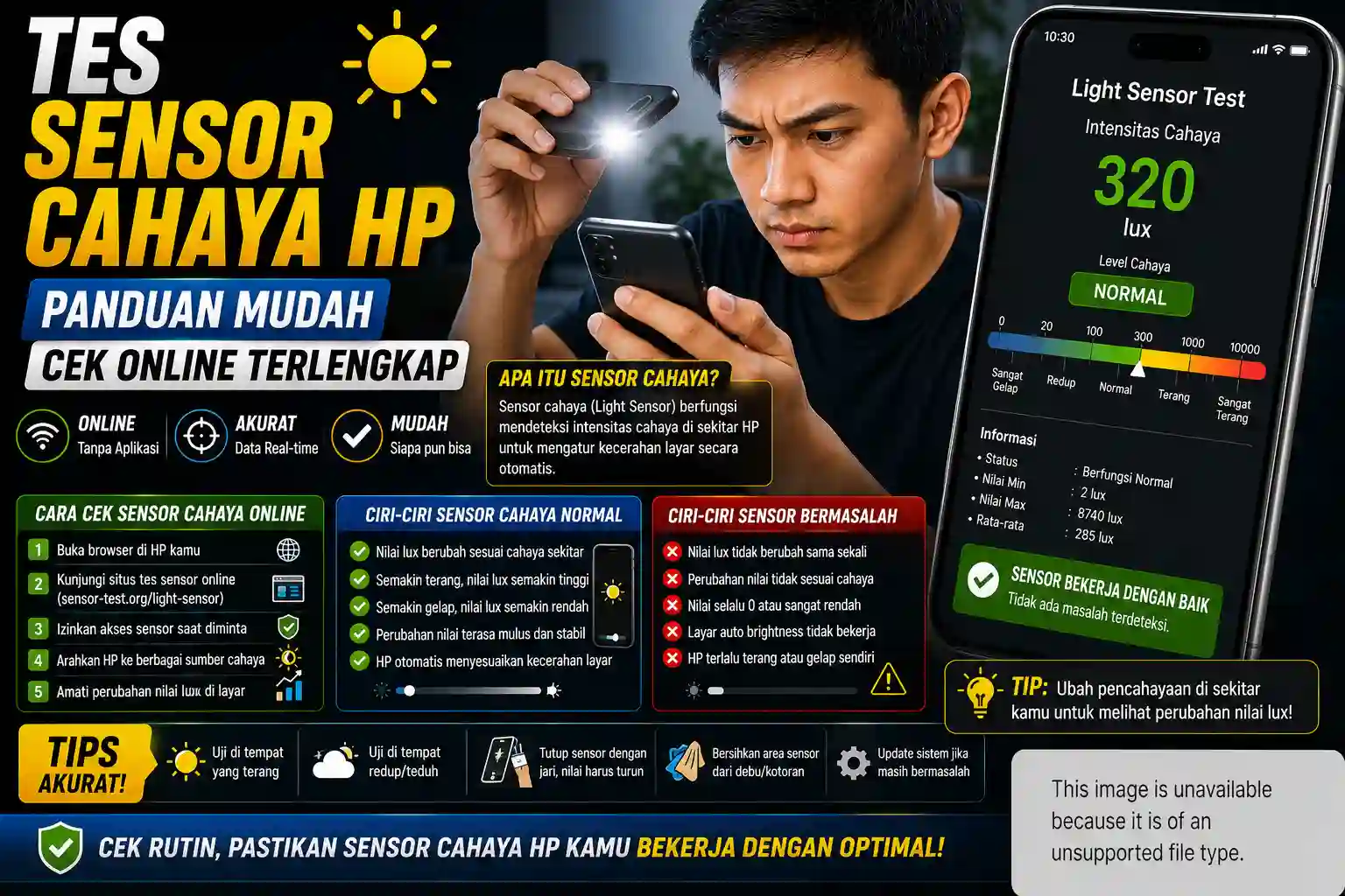 Tes Sensor Cahaya HP: Panduan Mudah Cek Online Terlengkap