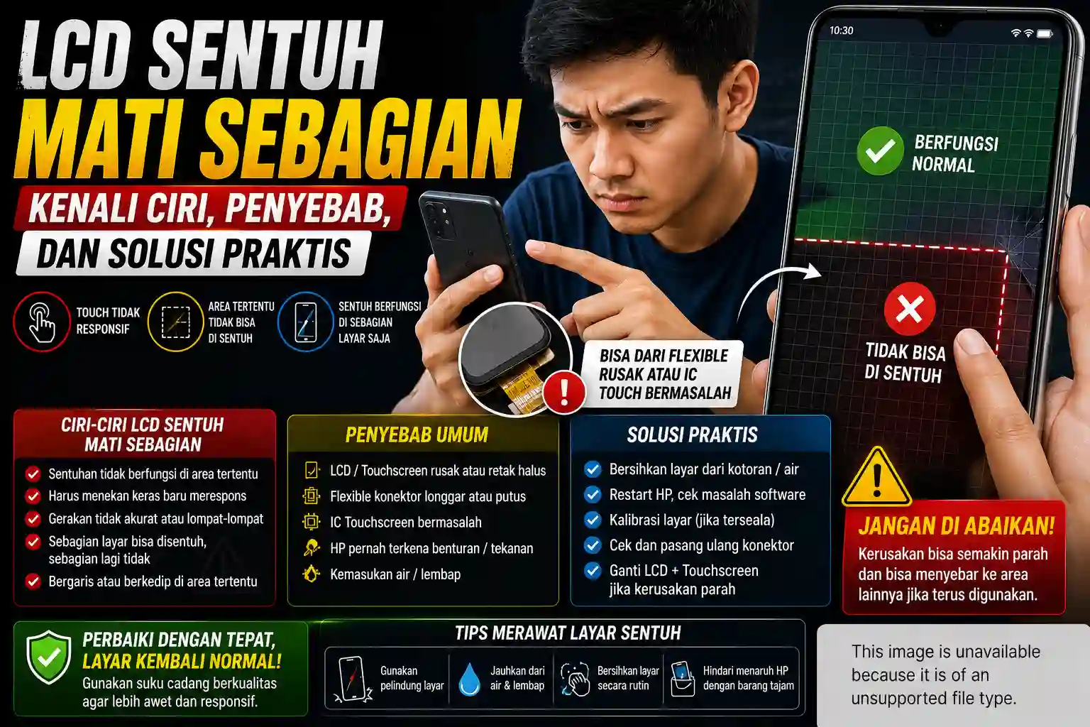 LCD Sentuh Mati Sebagian: Kenali Ciri, Penyebab, dan Solusi Praktis