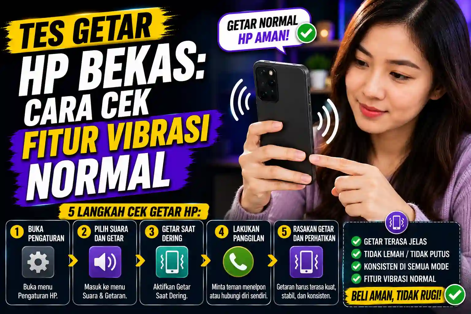 Tes Getar HP Bekas: Cara Cek Fitur Vibrasi Normal