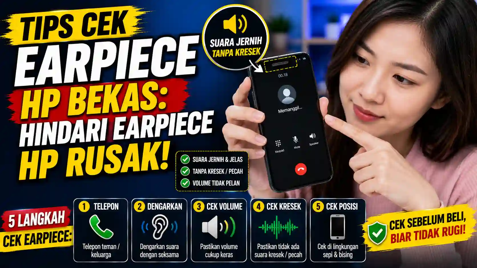 Tips Cek Earpiece HP Bekas: Hindari Earpiece HP Rusak