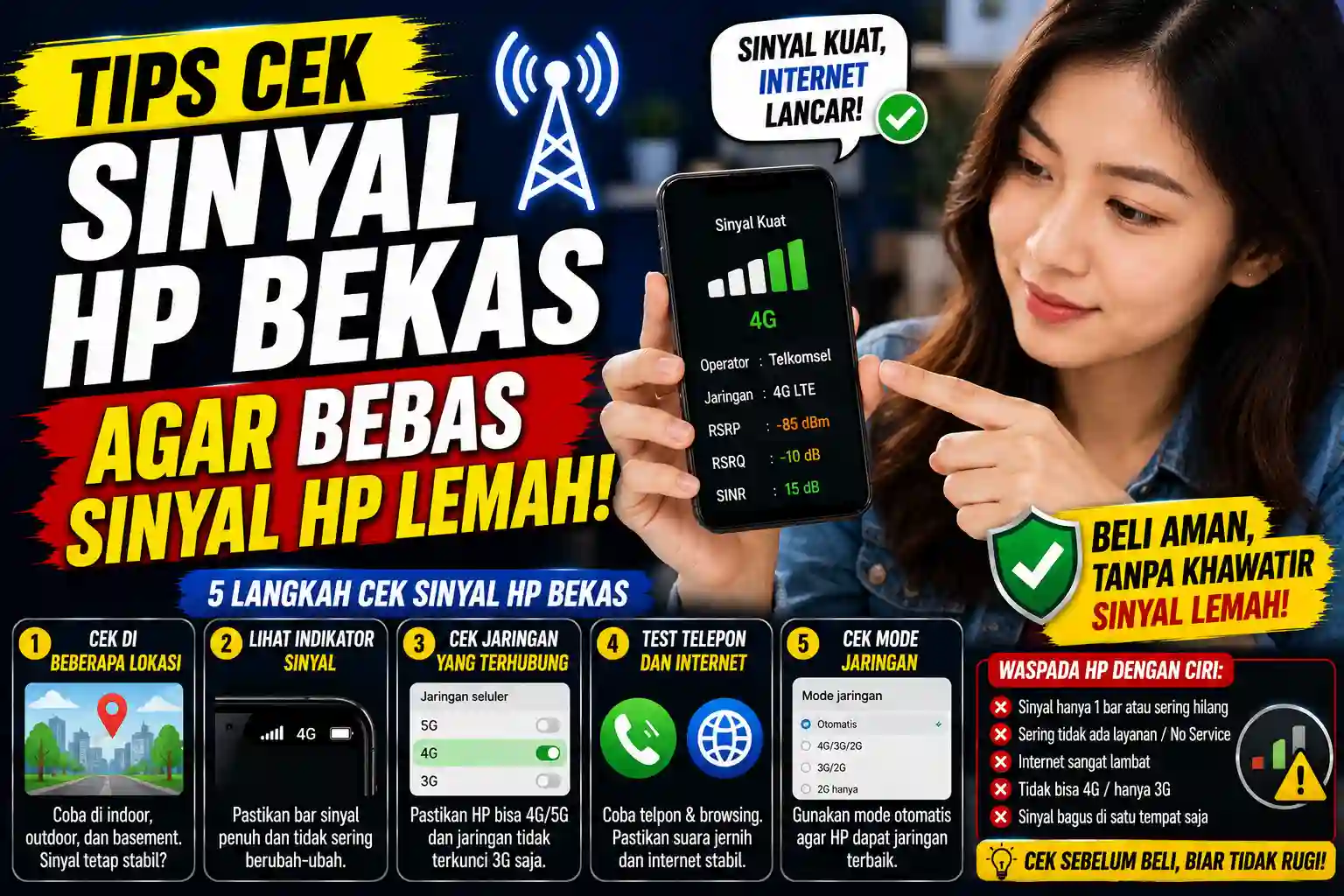 Tips Cek Sinyal HP Bekas Agar Bebas Sinyal HP Lemah